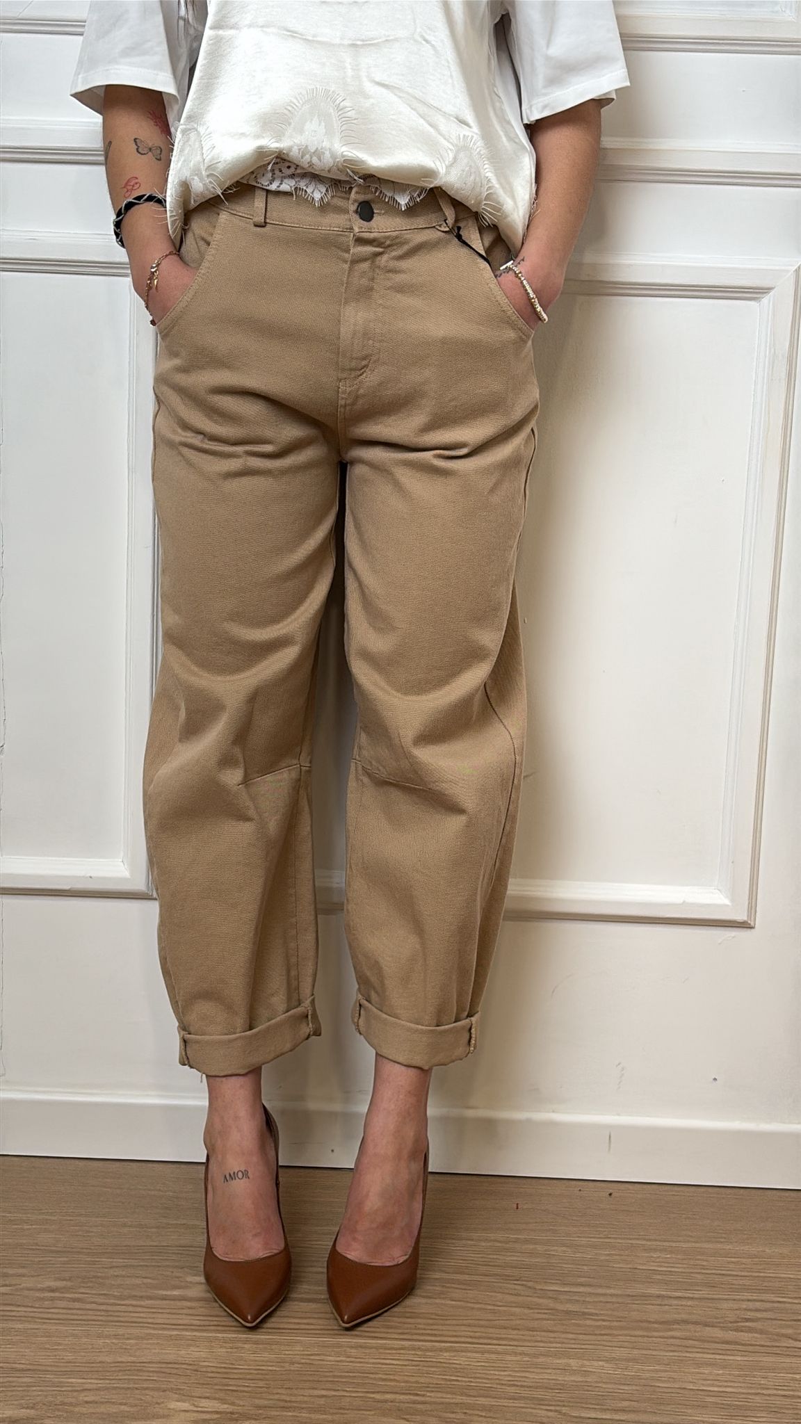 Pantalone colorato barrel Tensione In PA5137