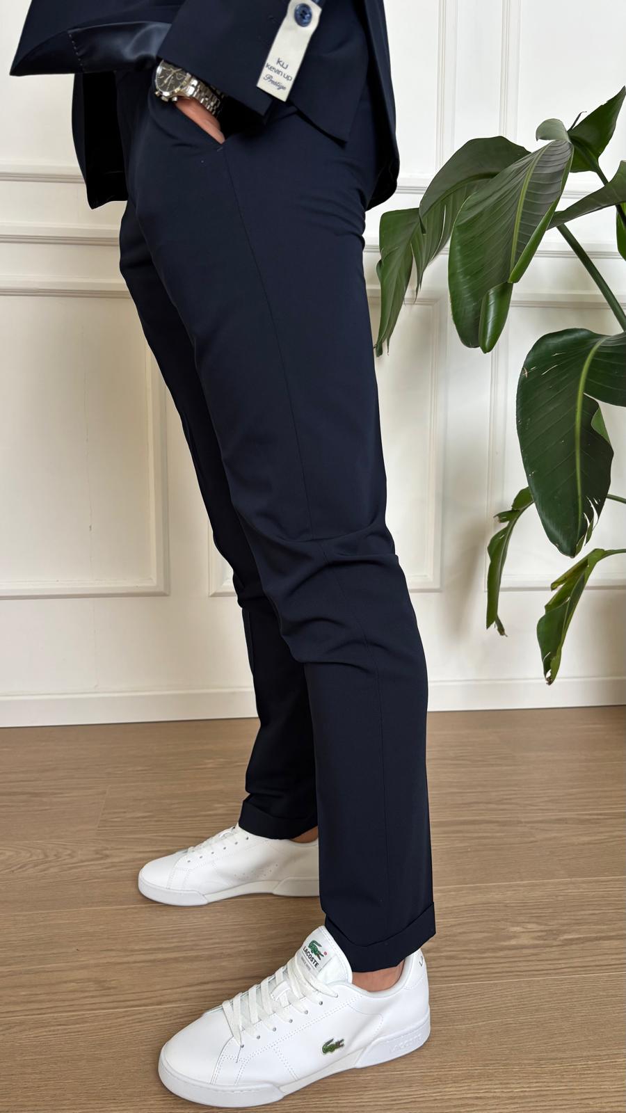 Abito slim stretch Turchetti KU555 blu