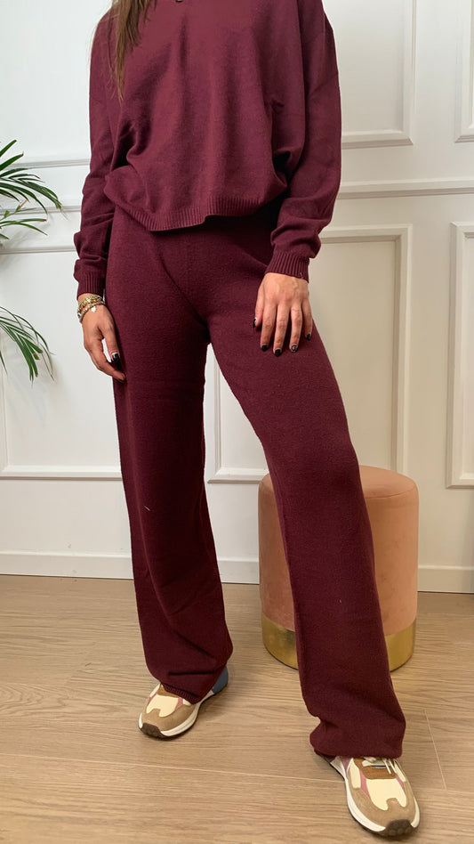 Pantalone in maglia Vicolo 77059F chianti