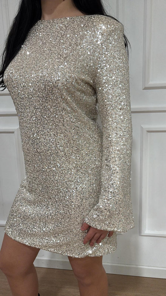 Abito paillettes con fiocco Vicolo TR1952