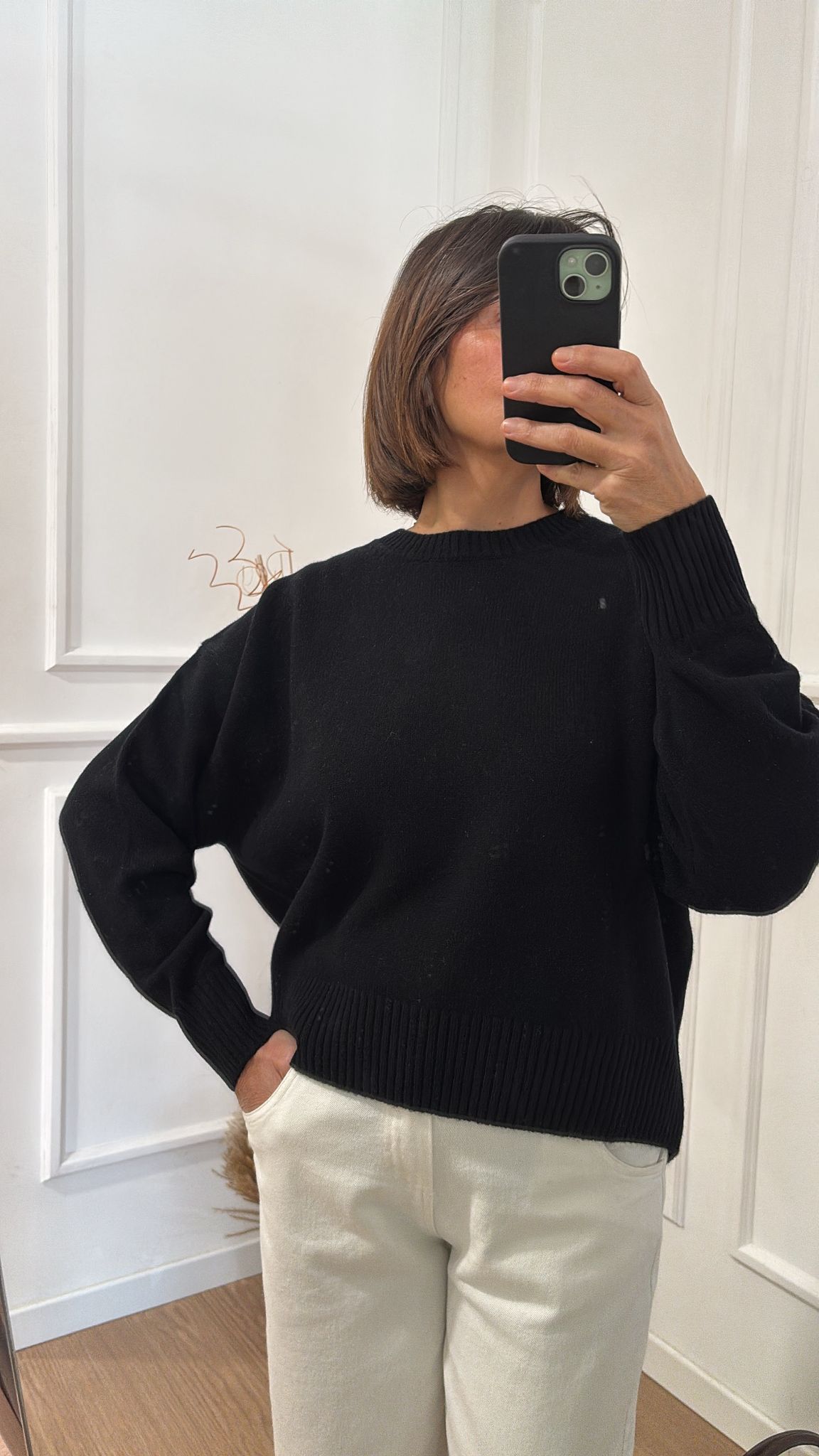 Maglia pura lana Tensione In WL788AI25 Nera