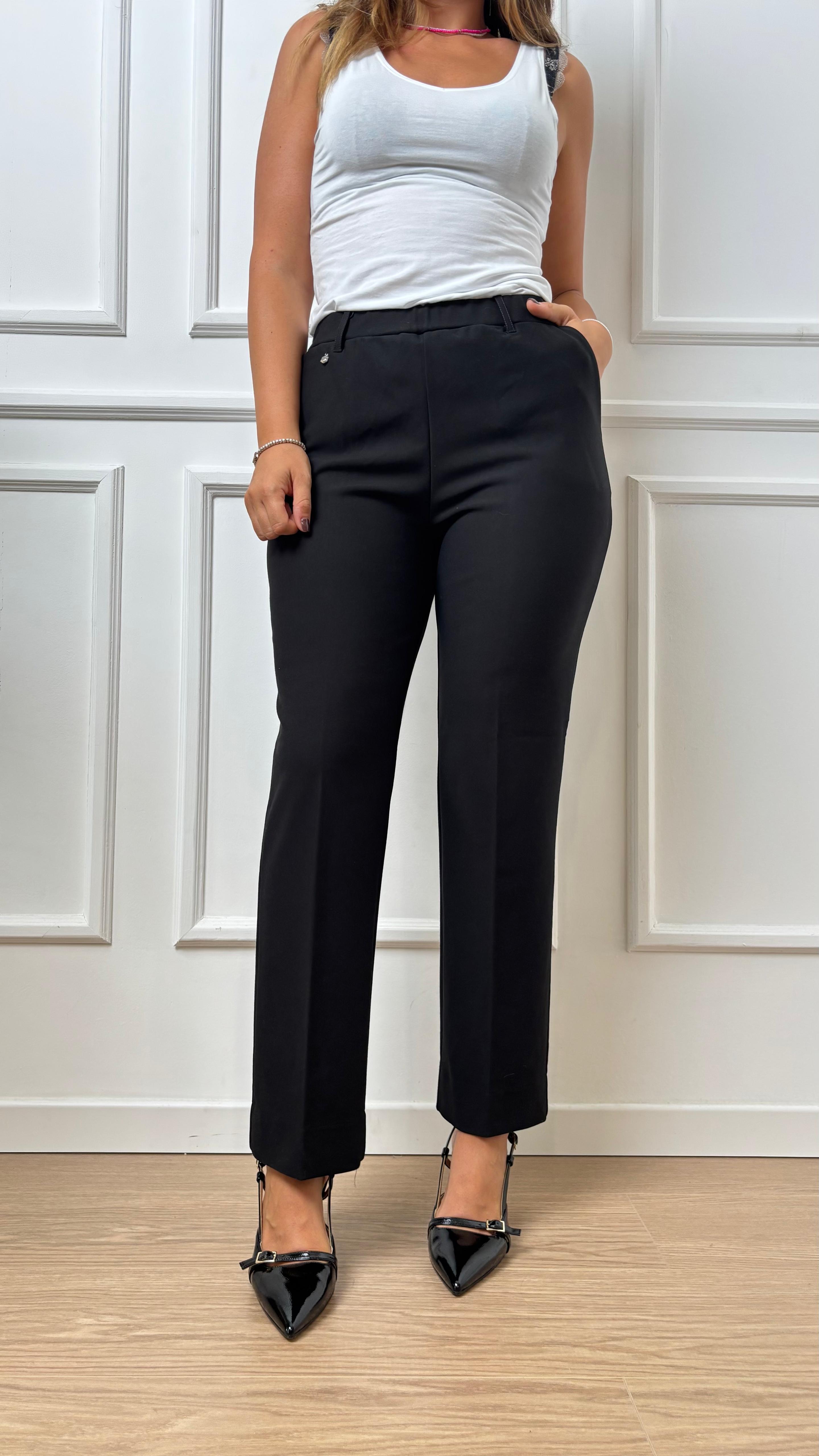 Pantalone straight Ragno DB24PP 020 nero