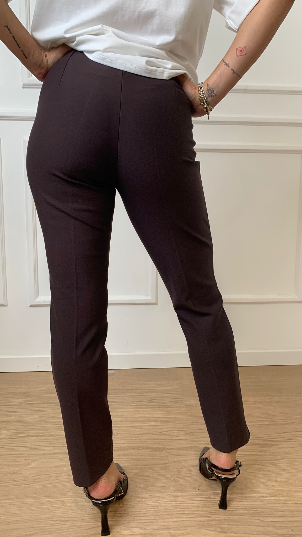 Pantalone cigarette Ragno DE72PS A75 cioccolato