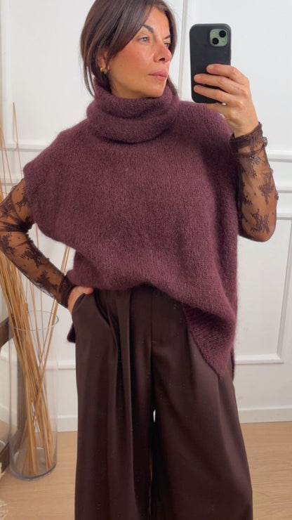 Pull smanicato Dixie M277Y238 Prugna