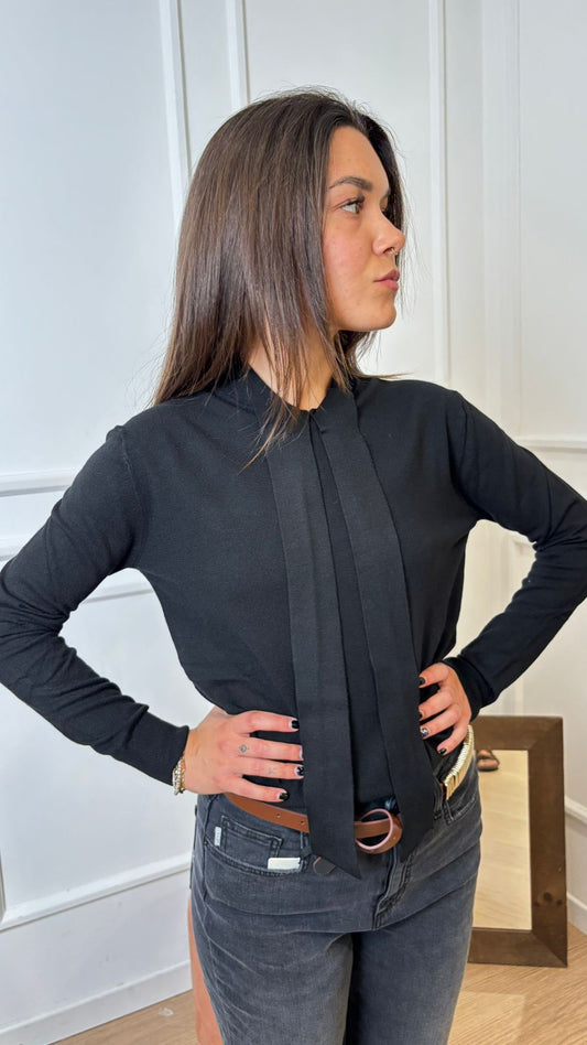 Maglia cravatta Vicolo 44005F nero