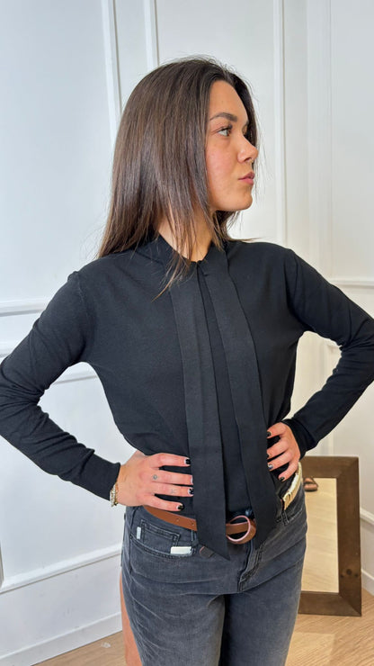 Maglia cravatta Vicolo 44005F nero