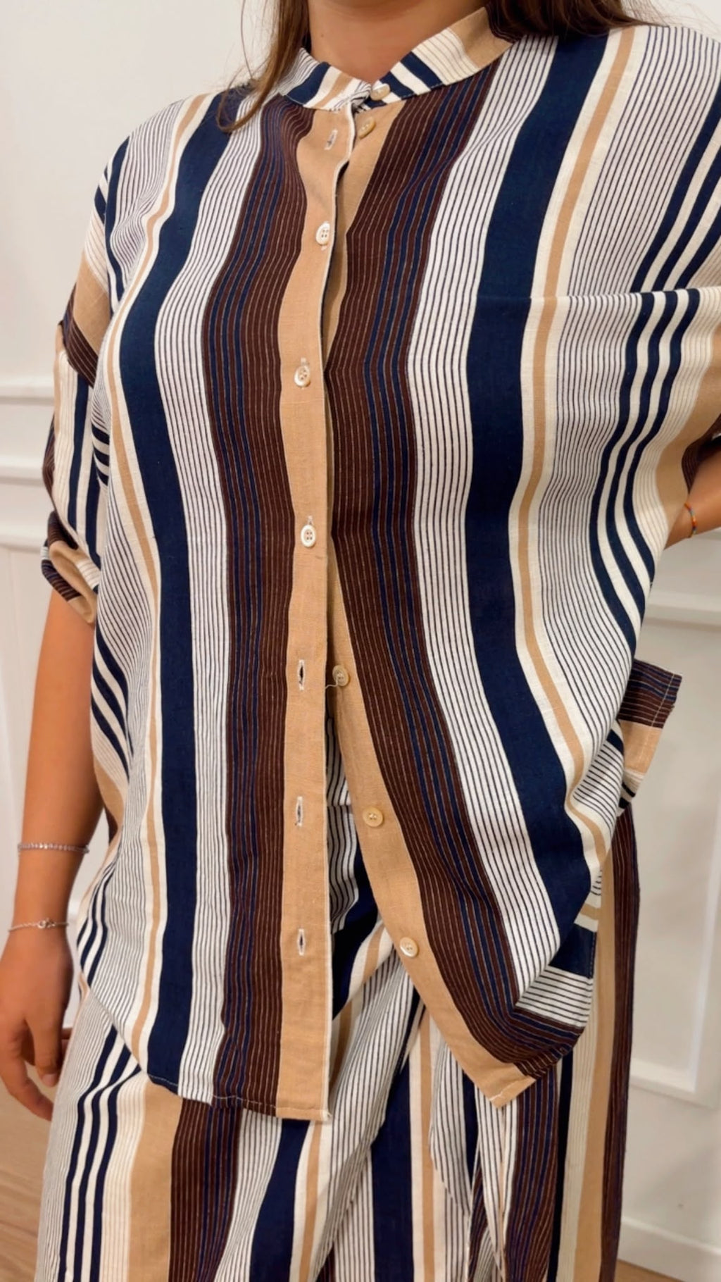 Camicia coreana righe Tensione In 39554