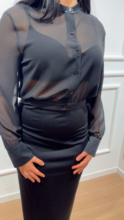 Blusa trasparente Vicolo TF0988 Nera
