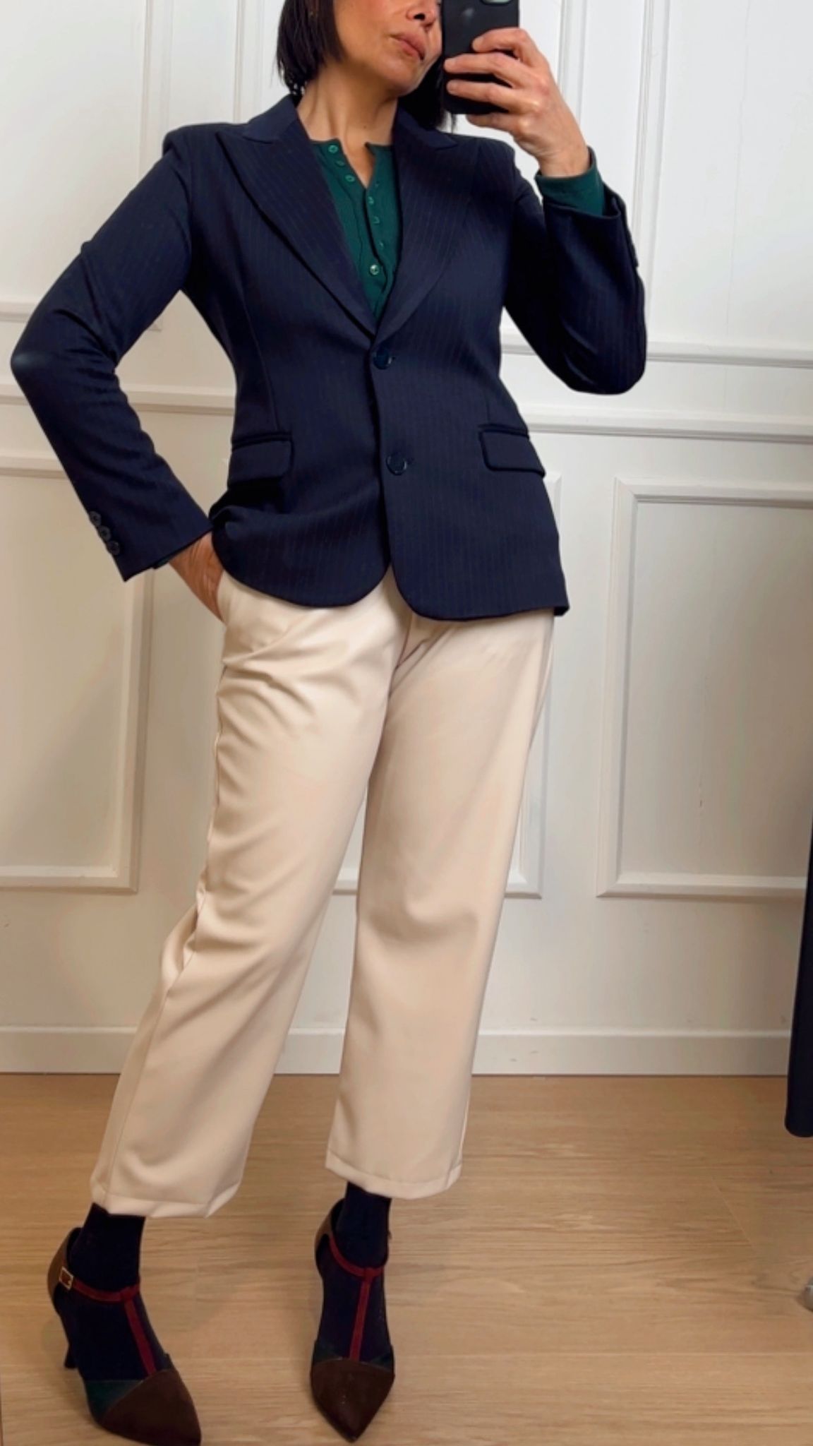 Blazer in felpa gessato Vicolo TF0143 Blu