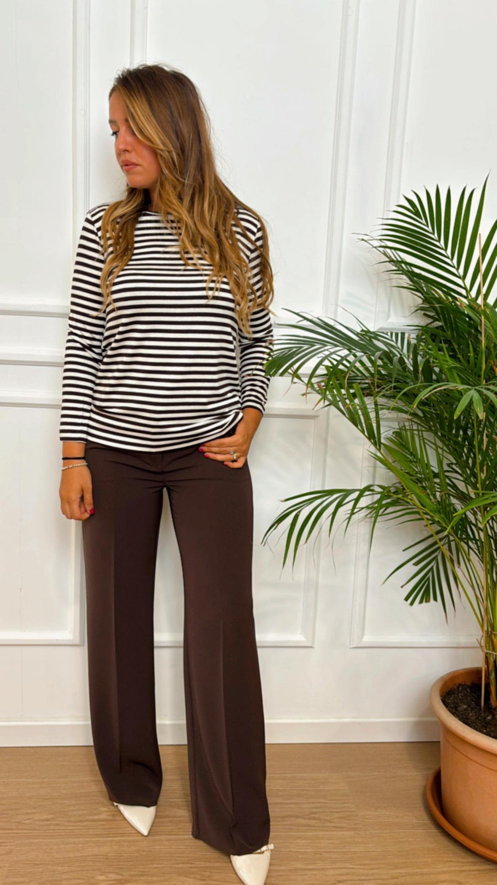 T-Shirt elasticizzata Polpo 006 Emme Marella righe marron