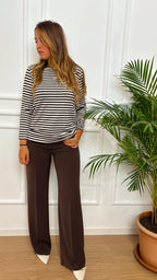 T-Shirt elasticizzata Polpo 006 Emme Marella righe marron