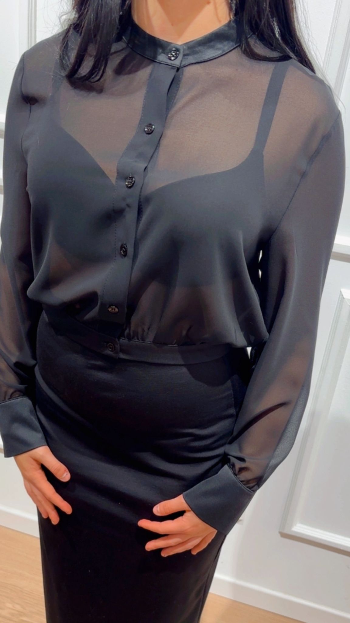 Blusa trasparente Vicolo TF0988 Nera