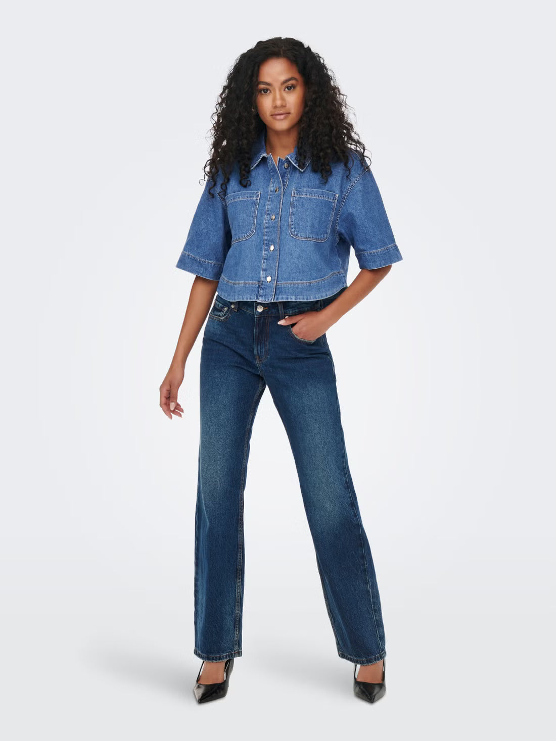 Camicia in jeans crop Only Cleo