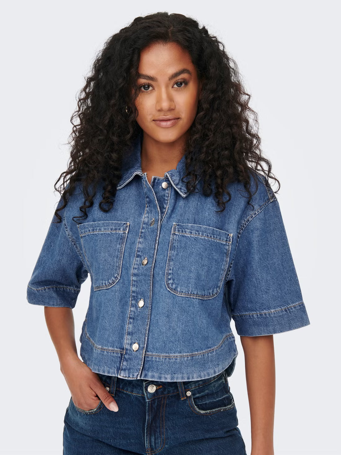 Camicia in jeans crop Only Cleo