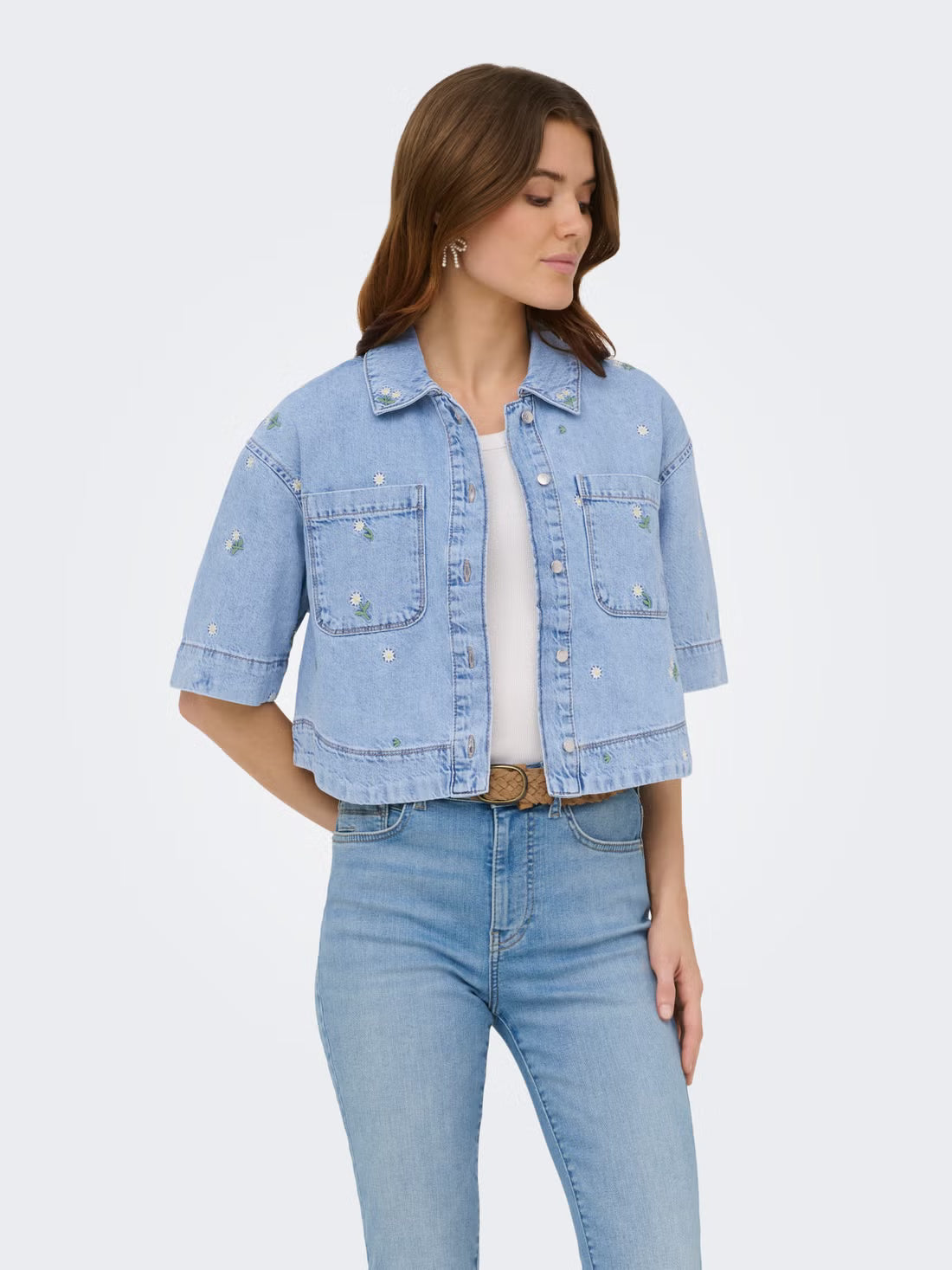 Camicia in jeans con fiori Only Cleo