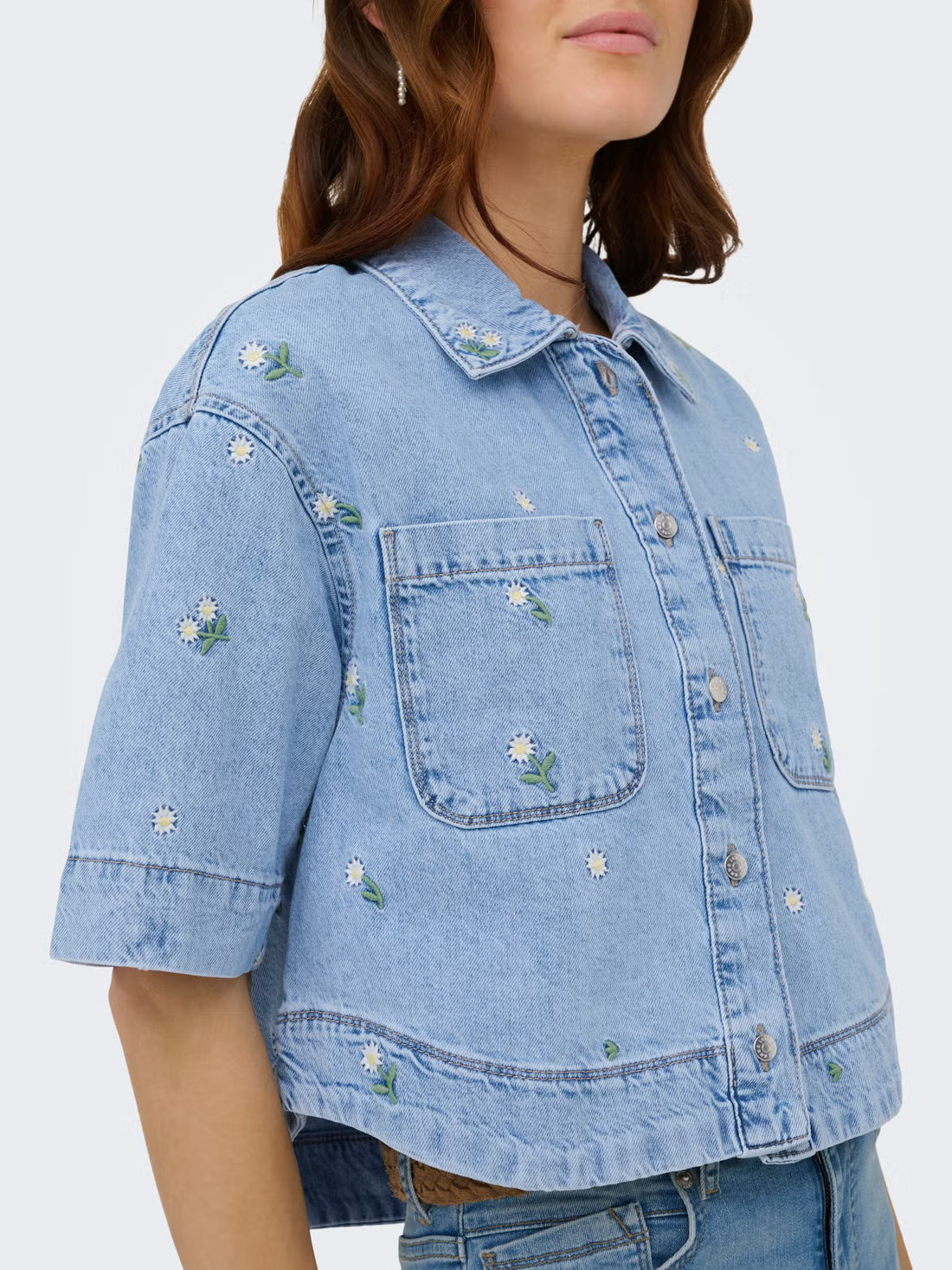 Camicia in jeans con fiori Only Cleo