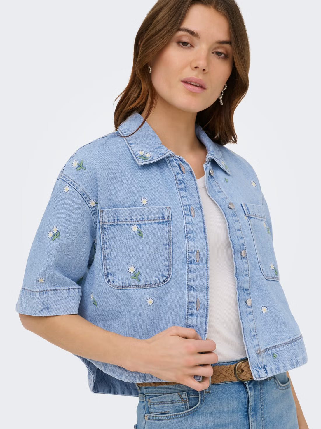Camicia in jeans con fiori Only Cleo