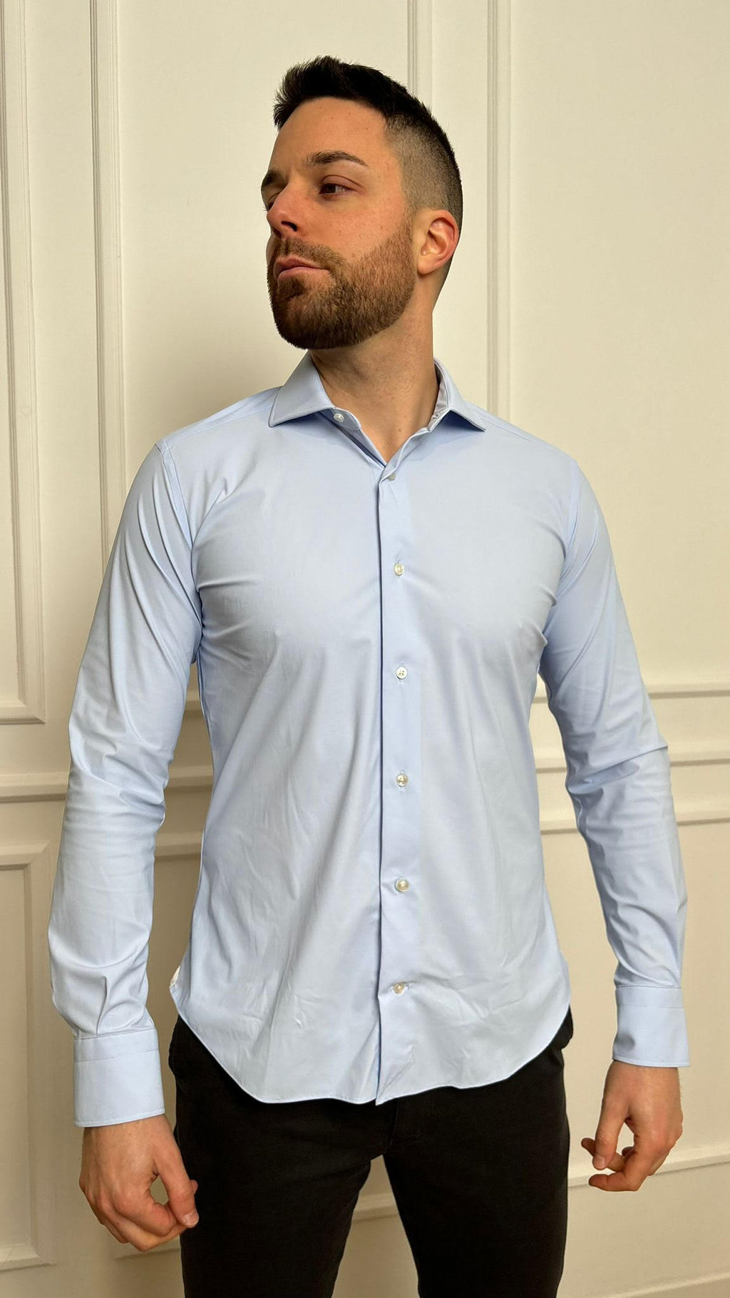 Camicia Roma Custom Fit elasticizzata Bottega Artigiana Spandex