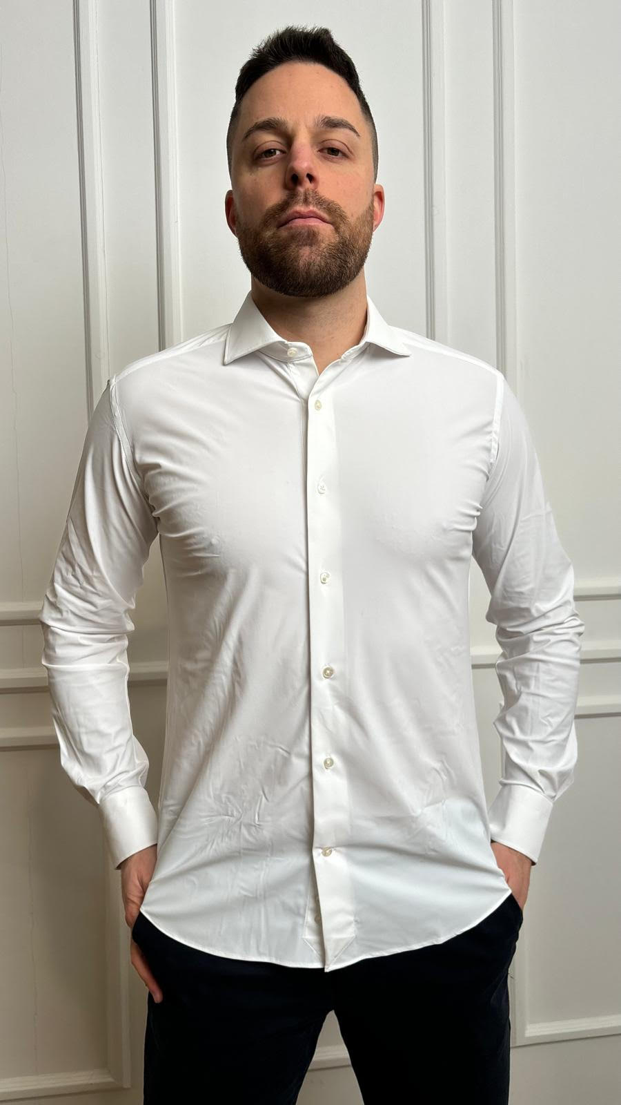 Camicia Roma Custom Fit elasticizzata Bottega Artigiana Spandex